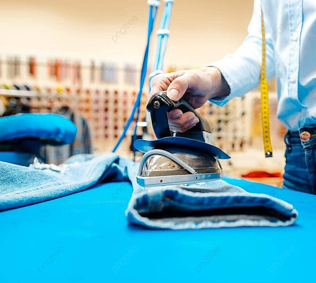 employee dry cleaning pants 